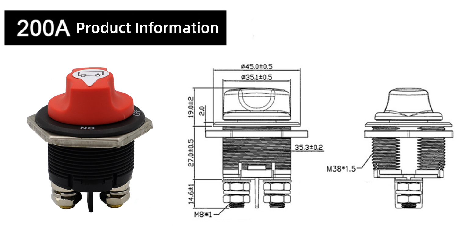 50A100A200A300ACarBatterySwitchDC32VDisconnecterPowerIsolatorCutOffRallySwitchKitForCarMotorcycleTru-1993312-3