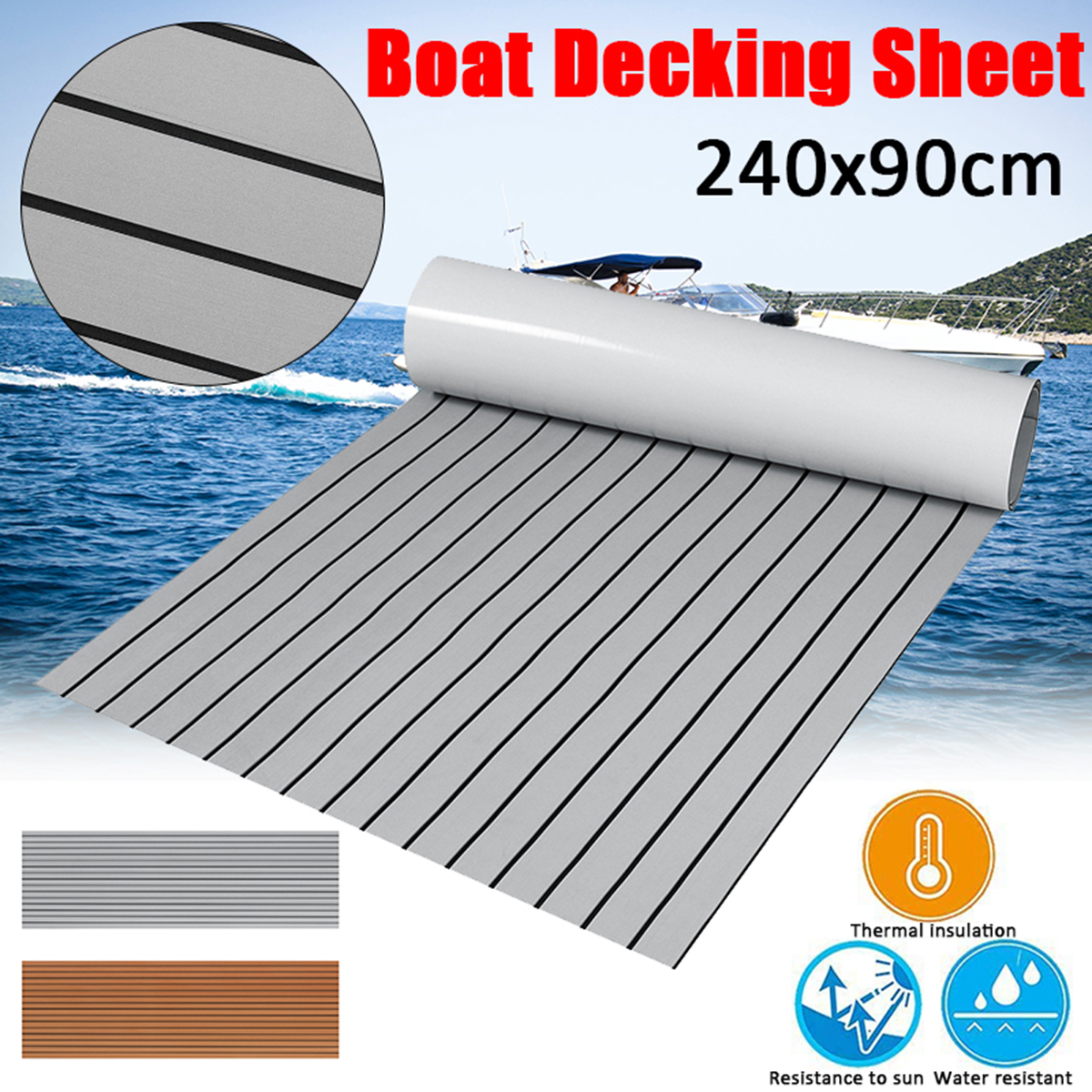 EVAFoamBoatYachtMarineFlooringBorderTeakDeckingSheetPad240x90x05cm-1698028-1