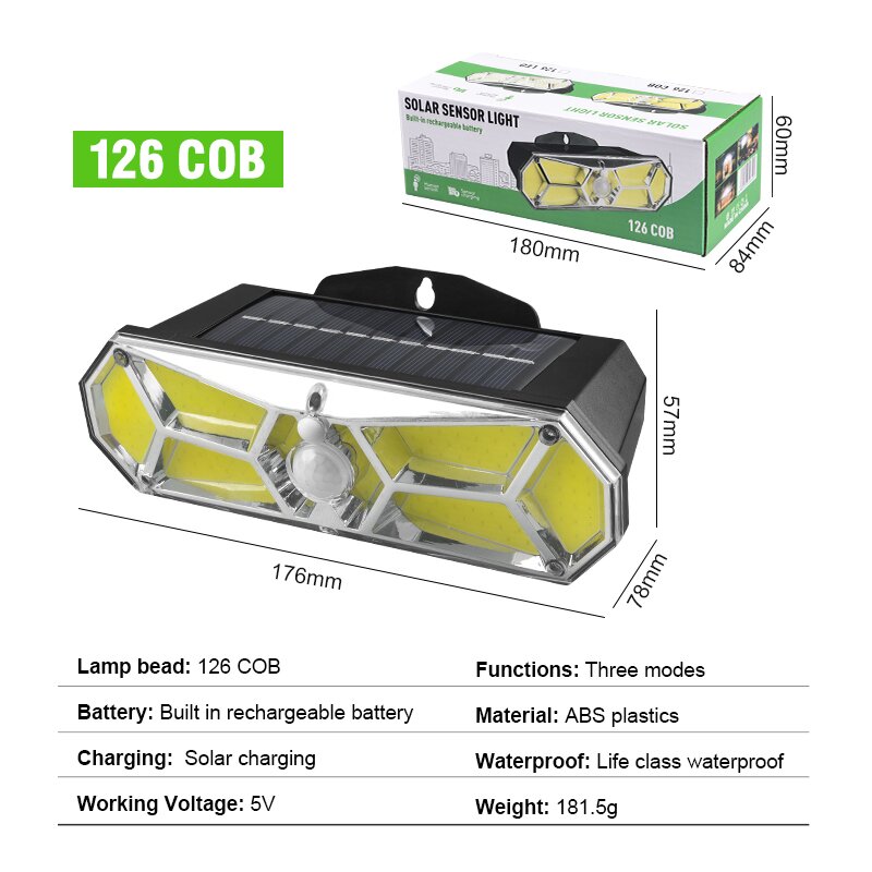 126COB126SMD168SMD161COBSplitSolarWallLightHumanBodyInductionIP65WaterproofOutdoorGardenStreetLight-1991519-10