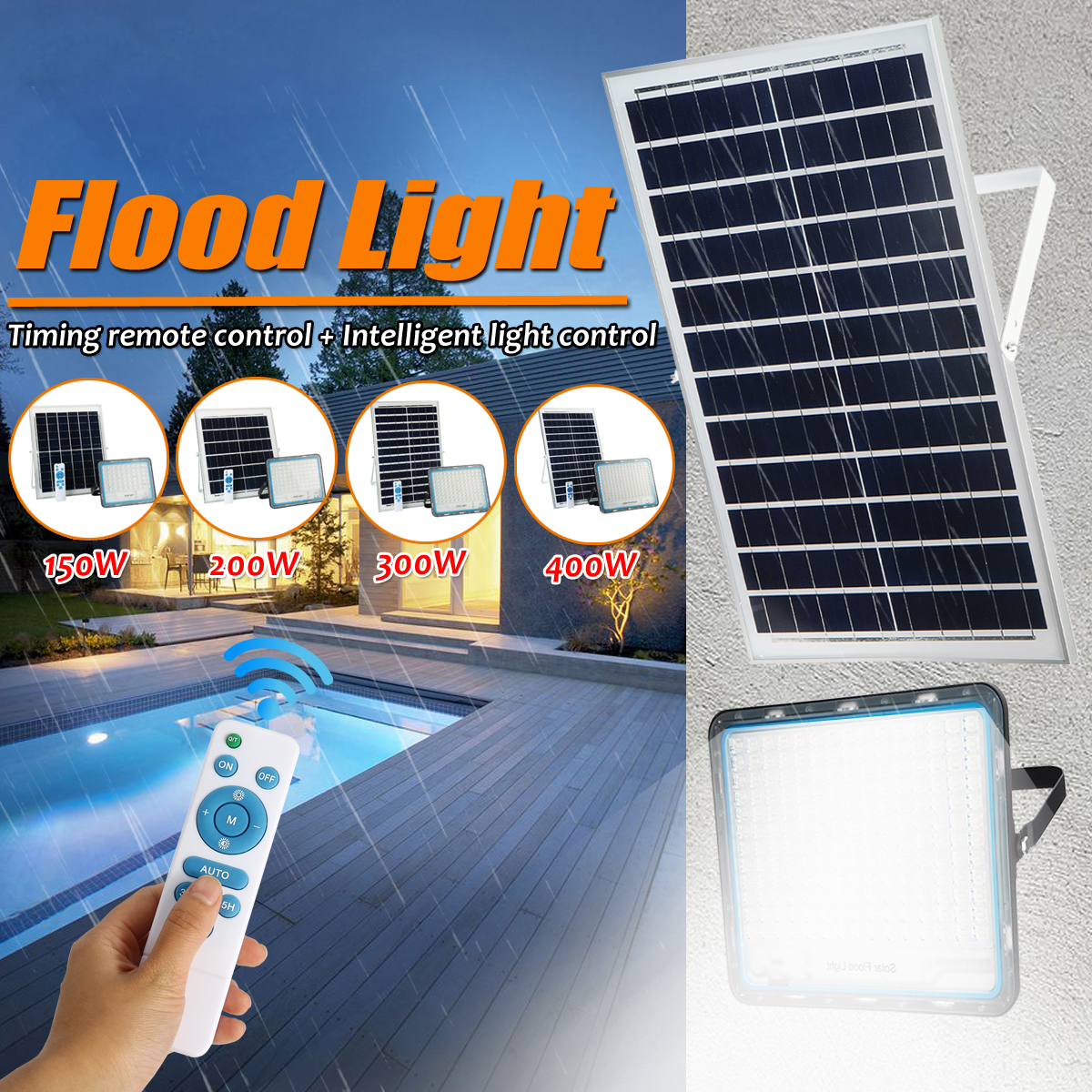 150WTO400WOutdoorRemoteControlLight4ModesWaterproofSolarFloodLightMultifunctionGardenLight-1625747-1