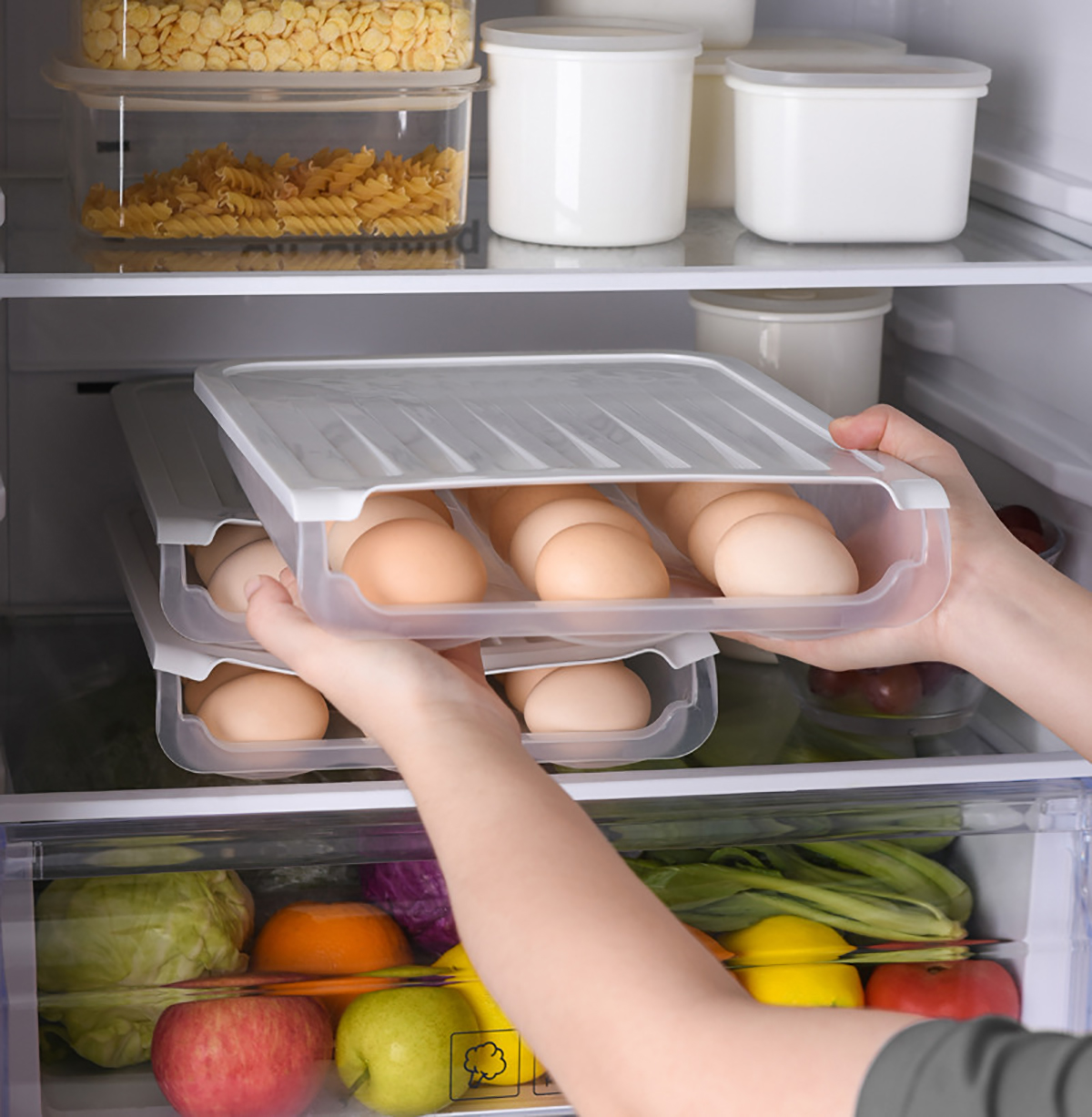 18GridKitchenEggStorageEggsHolderStackableFreezerDust-proofAndPortableEggStorageContainer-1838565-13