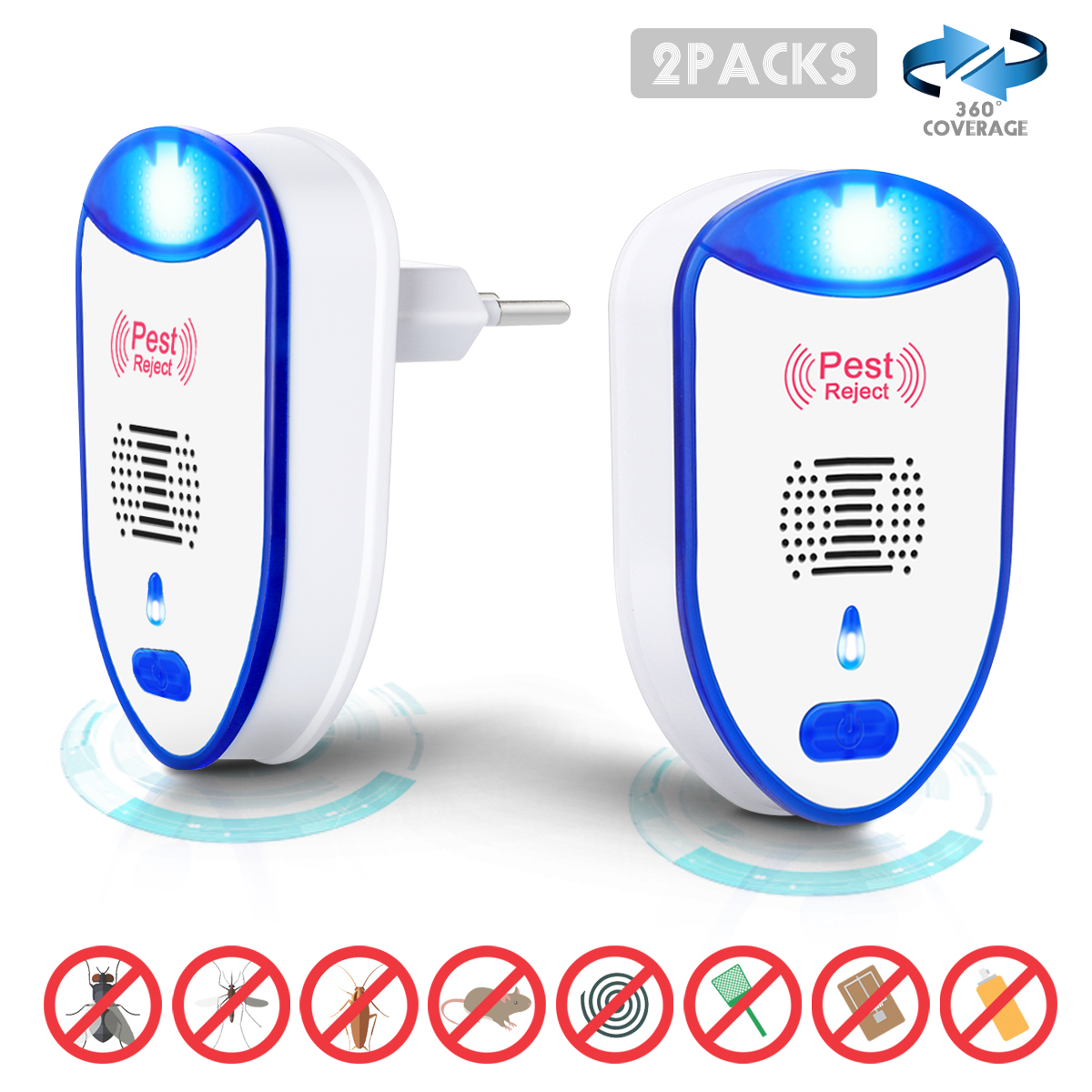 2PCSMulti-functionalMosquitoRepellerInverterUltrasonicMouseRepellerIndoorandOutdoorInsectExterminato-1891780-2