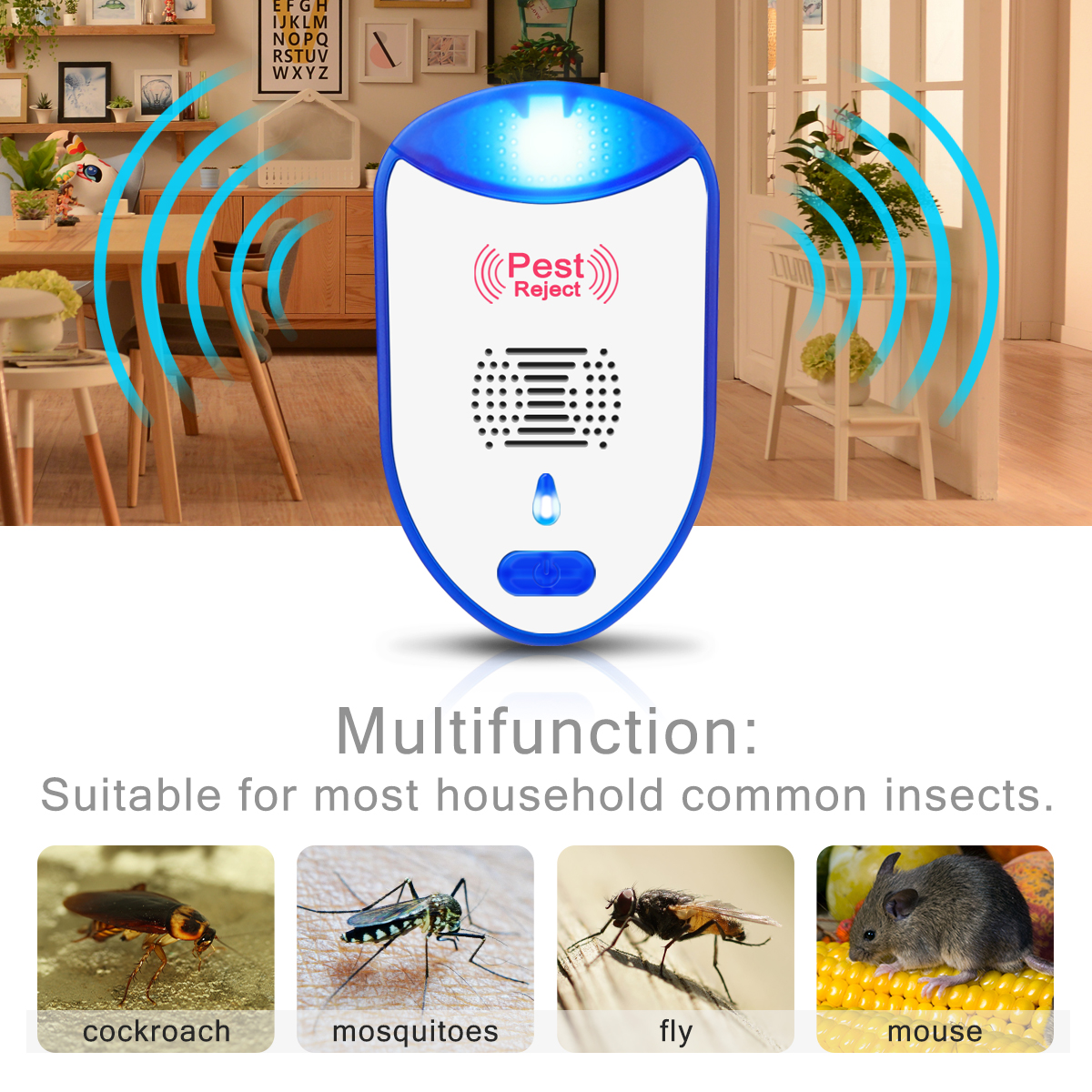 2PCSMulti-functionalMosquitoRepellerInverterUltrasonicMouseRepellerIndoorandOutdoorInsectExterminato-1891780-3