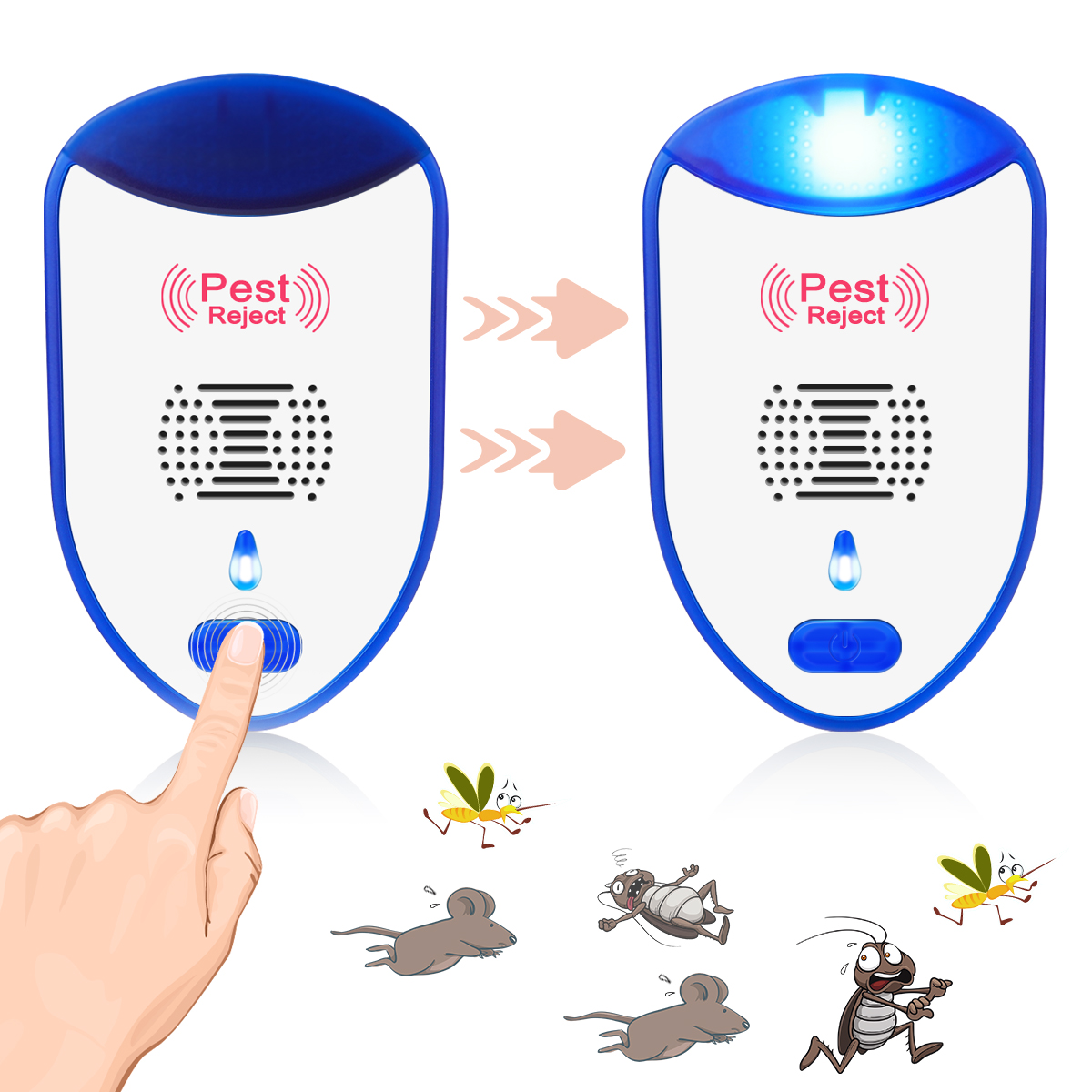 2PCSMulti-functionalMosquitoRepellerInverterUltrasonicMouseRepellerIndoorandOutdoorInsectExterminato-1891780-4