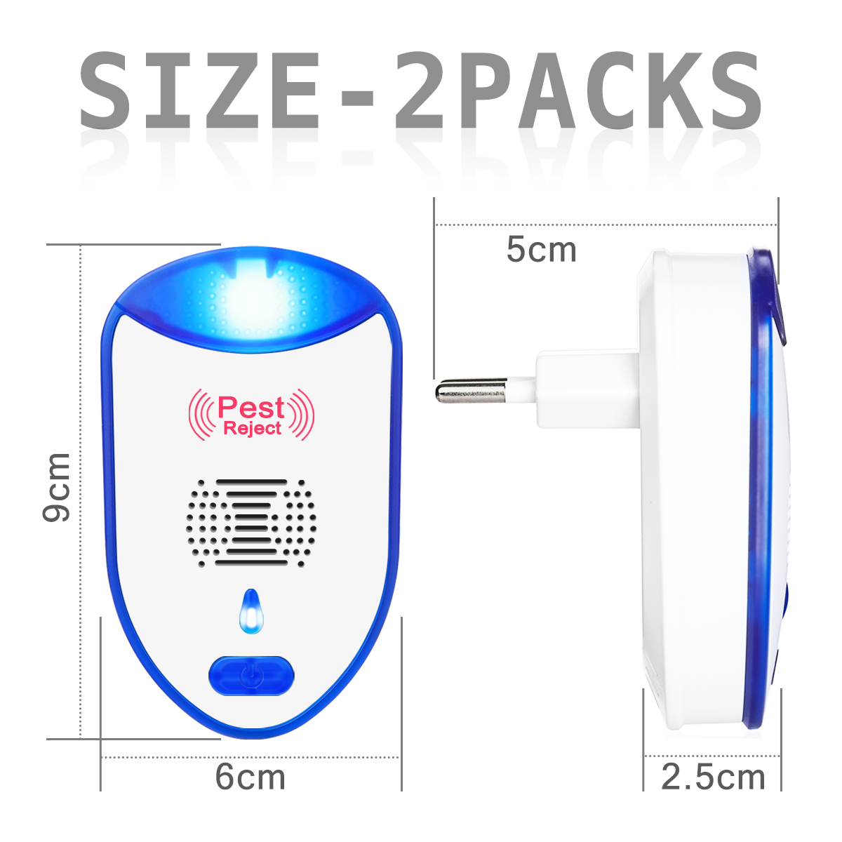 2PCSMulti-functionalMosquitoRepellerInverterUltrasonicMouseRepellerIndoorandOutdoorInsectExterminato-1891780-5