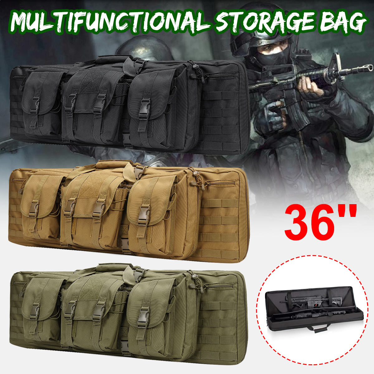 36inchTacticalCamouflageFishingTackleCampingBagMultifunctionalStorageBagDoublePaddedBackpack-1853242-1