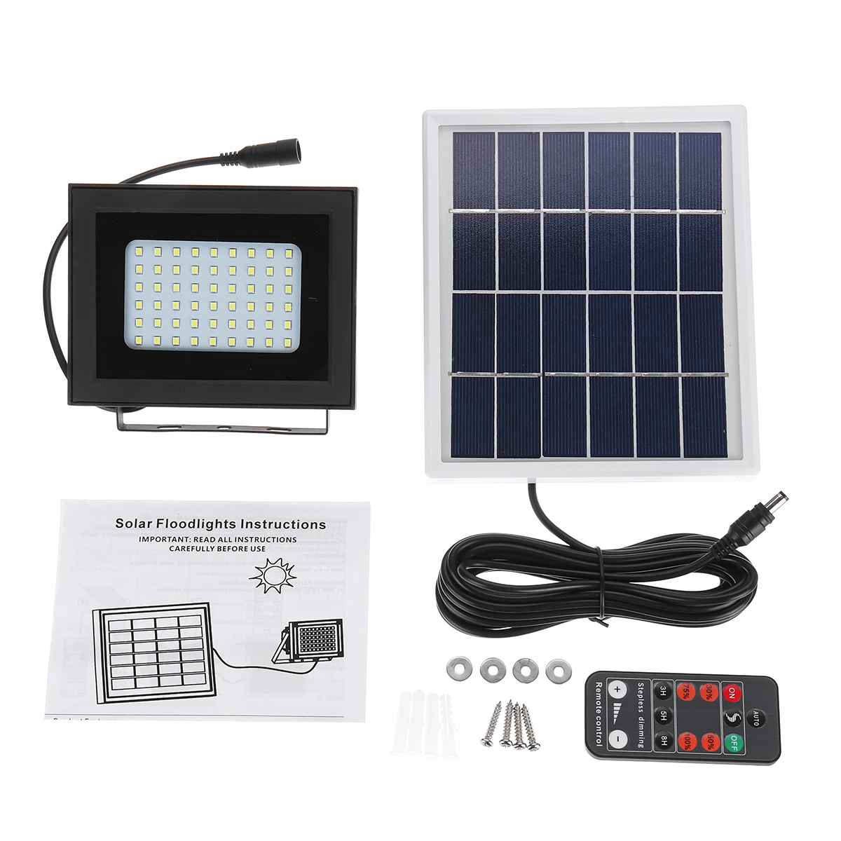 400LM54LEDSolarPanelFloodLightSpotlightProjectLampIP65WaterproofOutdoorCampingEmergencyLanternWithRe-1462694-9