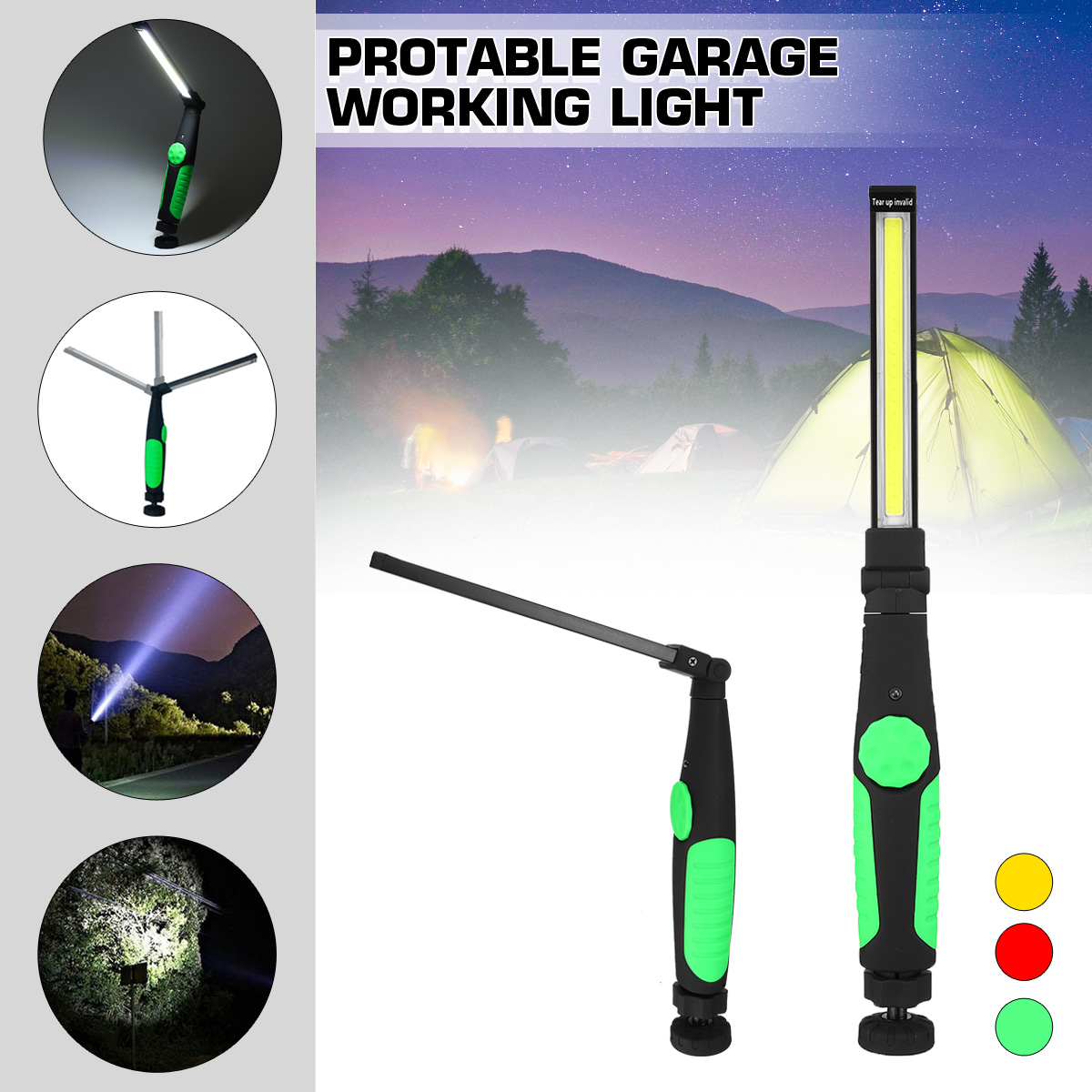 410LumensMultifunctionCOBLEDFlashlightFoldingMagneticAttractionUSBRechargeableWorkingLight-1696699-1