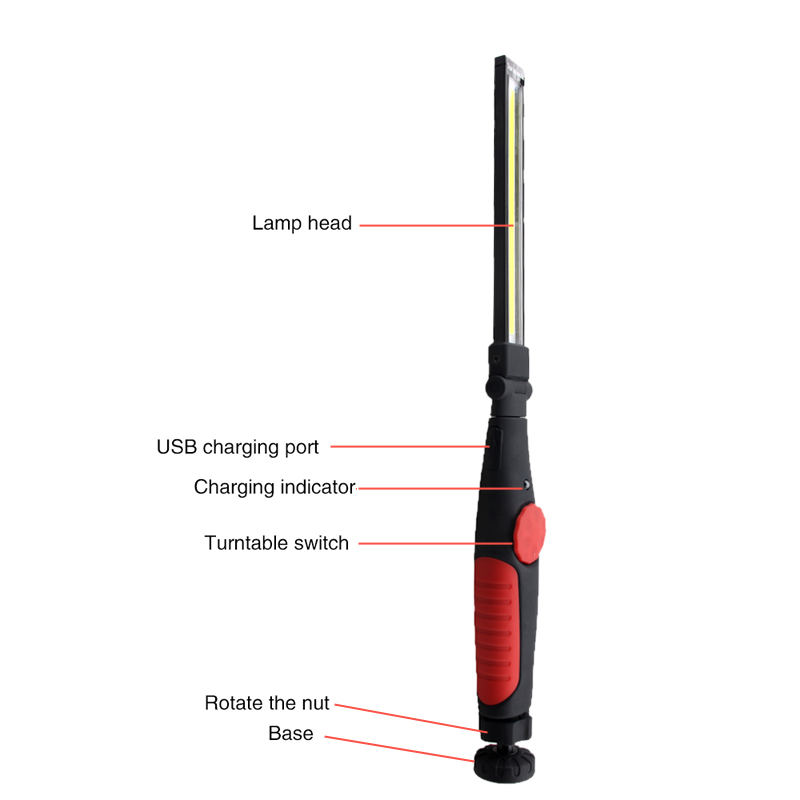 410LumensMultifunctionCOBLEDFlashlightFoldingMagneticAttractionUSBRechargeableWorkingLight-1696699-5