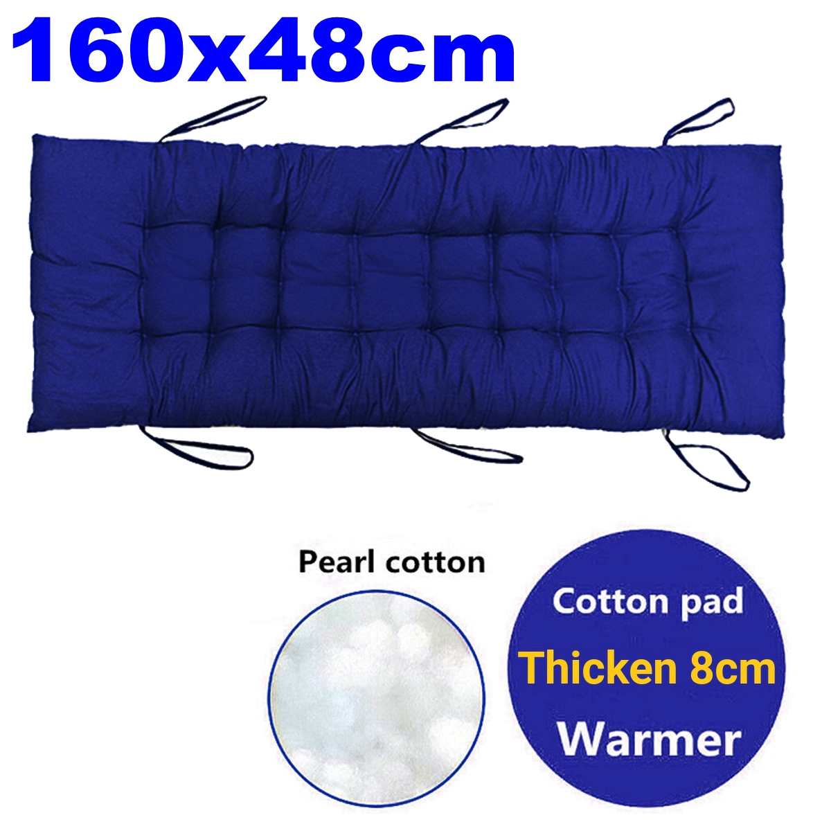 48155CMThickenedChairCushionDouble-SidedAvailableFoldableRockingChairUpholsteryOutdoorCampingBeachCh-1856305-8