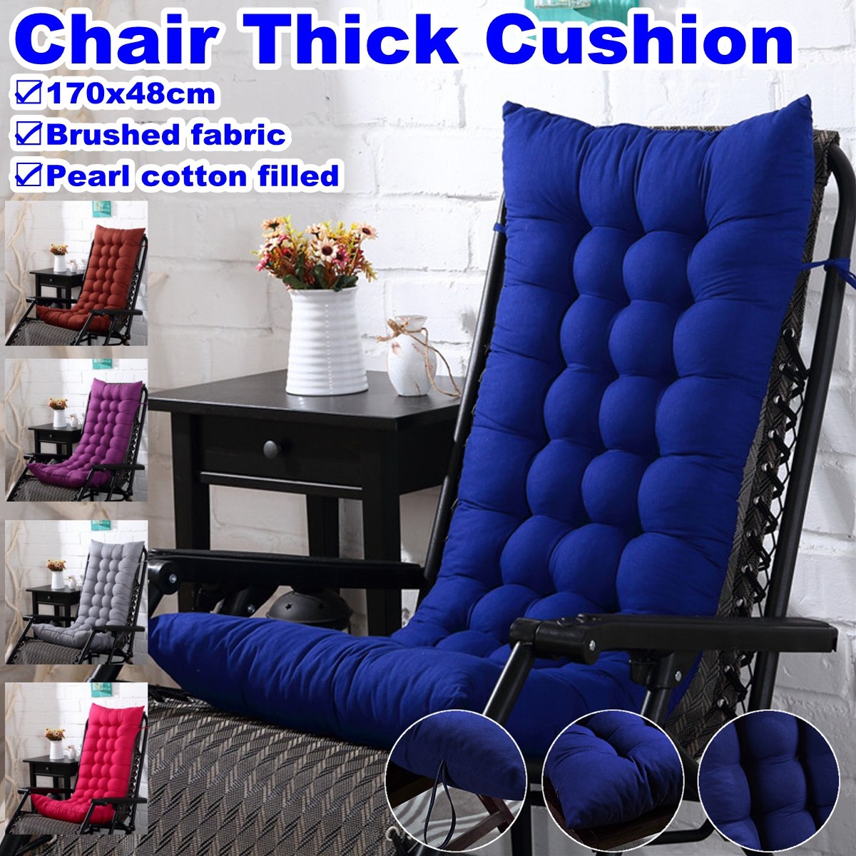 48x170CMThickenedGardenRockerUpholsteryChairCushionFoldableDoubleSidedOutdoorBeachChairSleepSeatPad-1868366-1