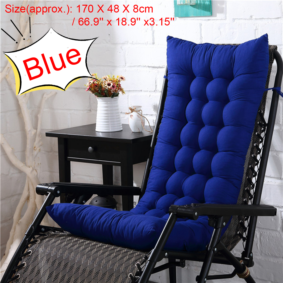 48x170CMThickenedGardenRockerUpholsteryChairCushionFoldableDoubleSidedOutdoorBeachChairSleepSeatPad-1868366-3