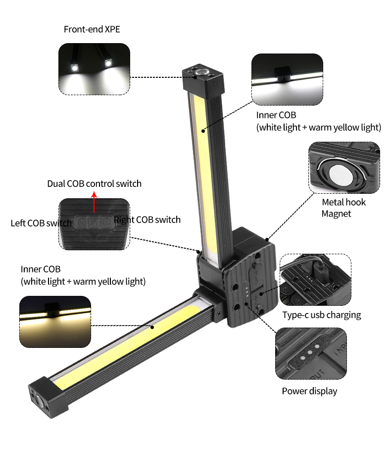 Double-sidedCOB90-degreeFoldingWorkLightStrongMagnetwithHookMaintenanceLightOutdoorCOBFlashlightTorc-1988499-10