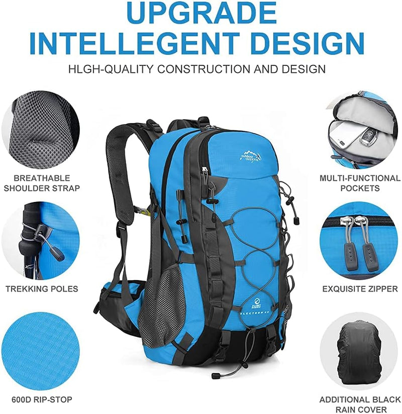 Inoxto40LLargeCapacityOutdoorLightweightBackpackWaterproofSportyBagDesignForTravelBackpackMountainCl-2007812-3