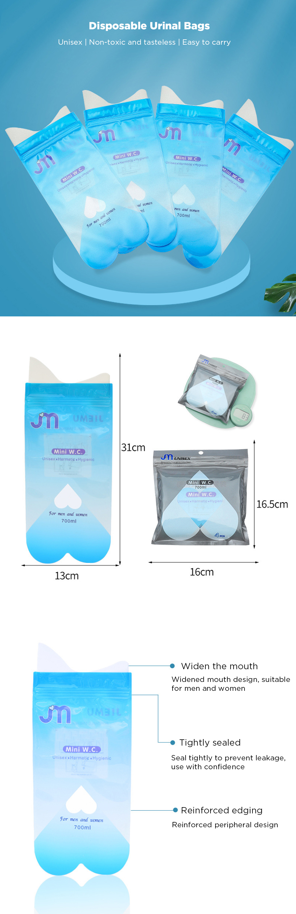 JIEMU700ml4PcsDisposableUrinalBagsEmergencyUrinationToiletVomitBagCampingTravel-1690801-1