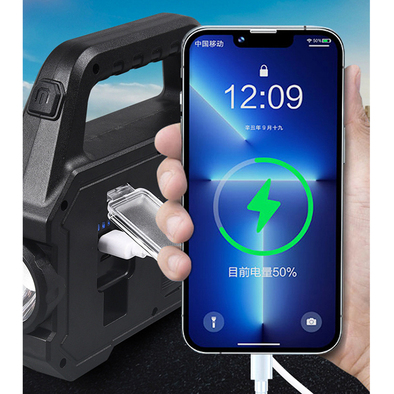 LEDCOBSMDPortableStrongCampingLightUSBChargingSolarLEDHandheldFlashlightMultifunctionalPowerDisplayW-1987968-7