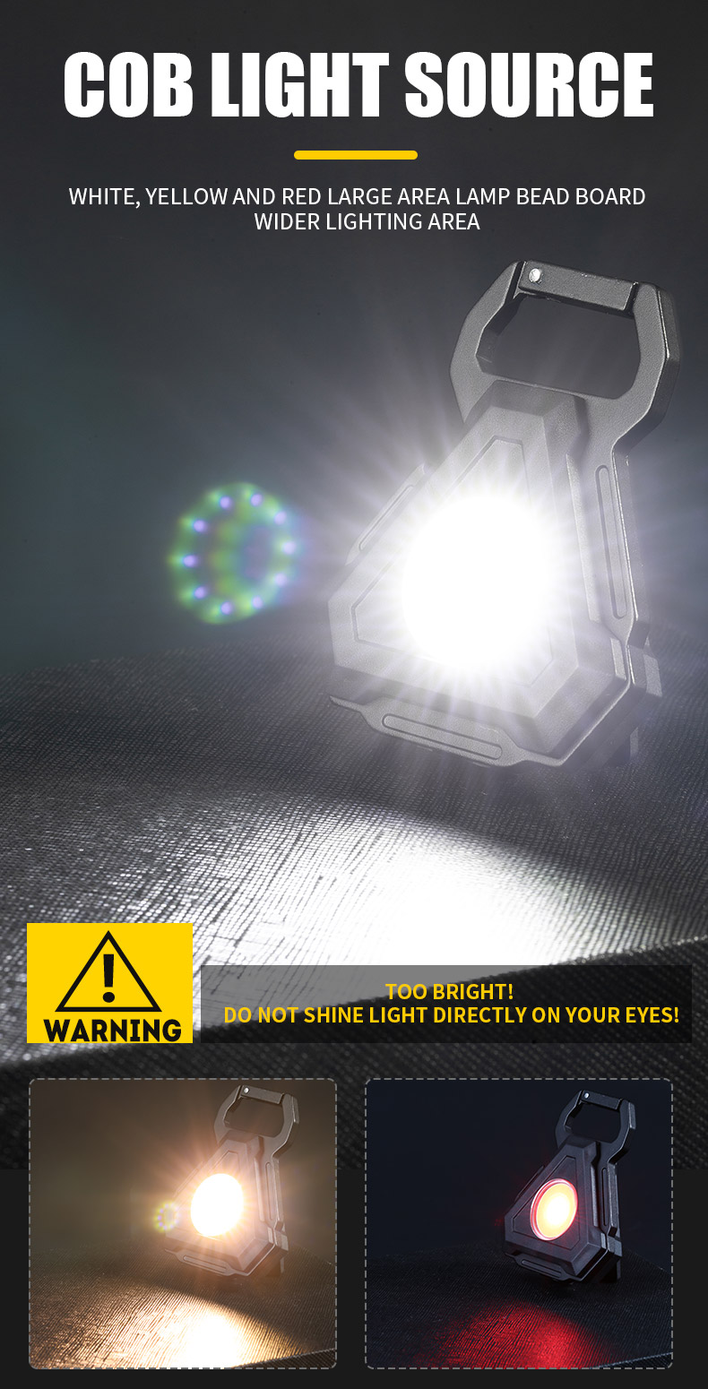 LEDKeychainLightType-cRechargeablePortableCampingLampPowerfulCOBTorchWithMagnetHookCorkscrewWaterpro-1957428-9