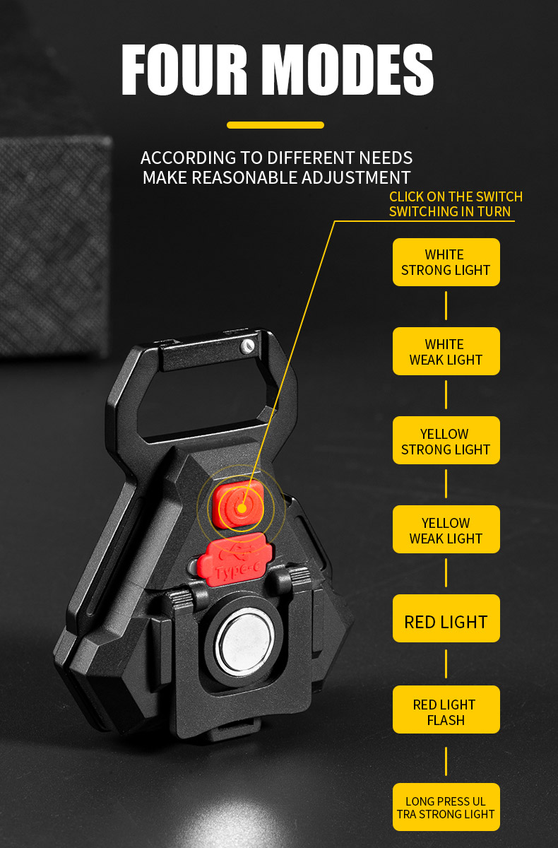 LEDKeychainLightType-cRechargeablePortableCampingLampPowerfulCOBTorchWithMagnetHookCorkscrewWaterpro-1957428-10