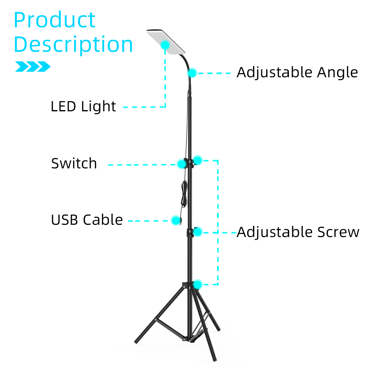 LEORY84LED1000LMUpgradedHead18mAdjustableTripodStandLightPortableOutdoorLEDWorkLampPhotographyEmerge-1921214-9
