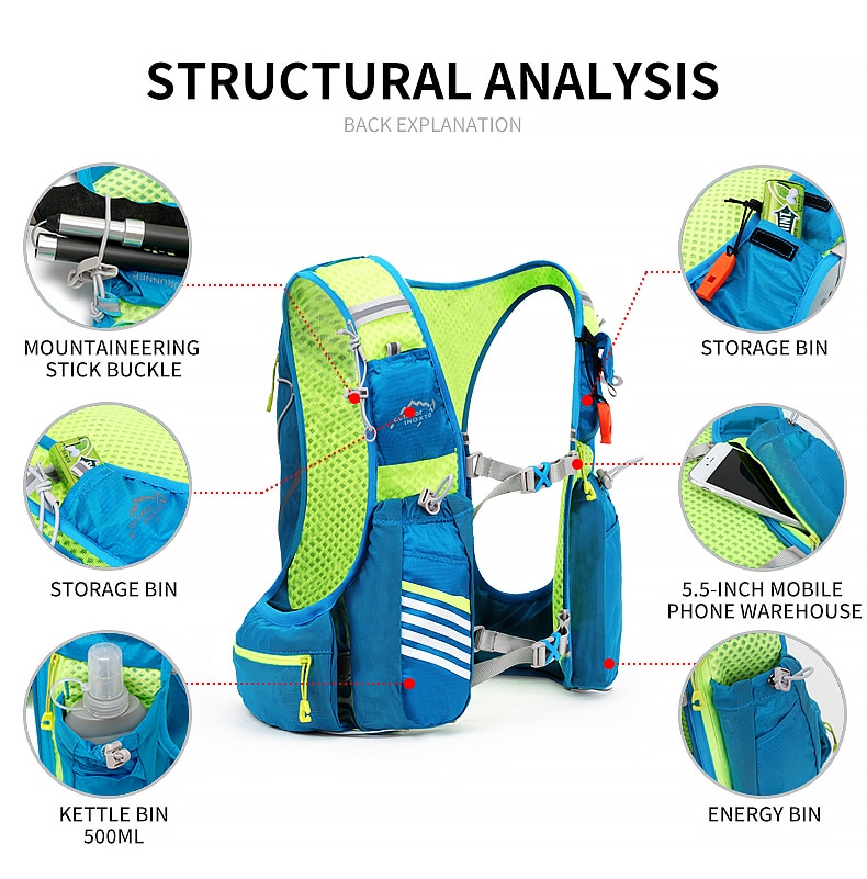 LargeCapacityLightWeightRunningVestBackpackMenWomenOutdoorSportWaterBagsTrailJoggingHikingRucksack-2007808-8