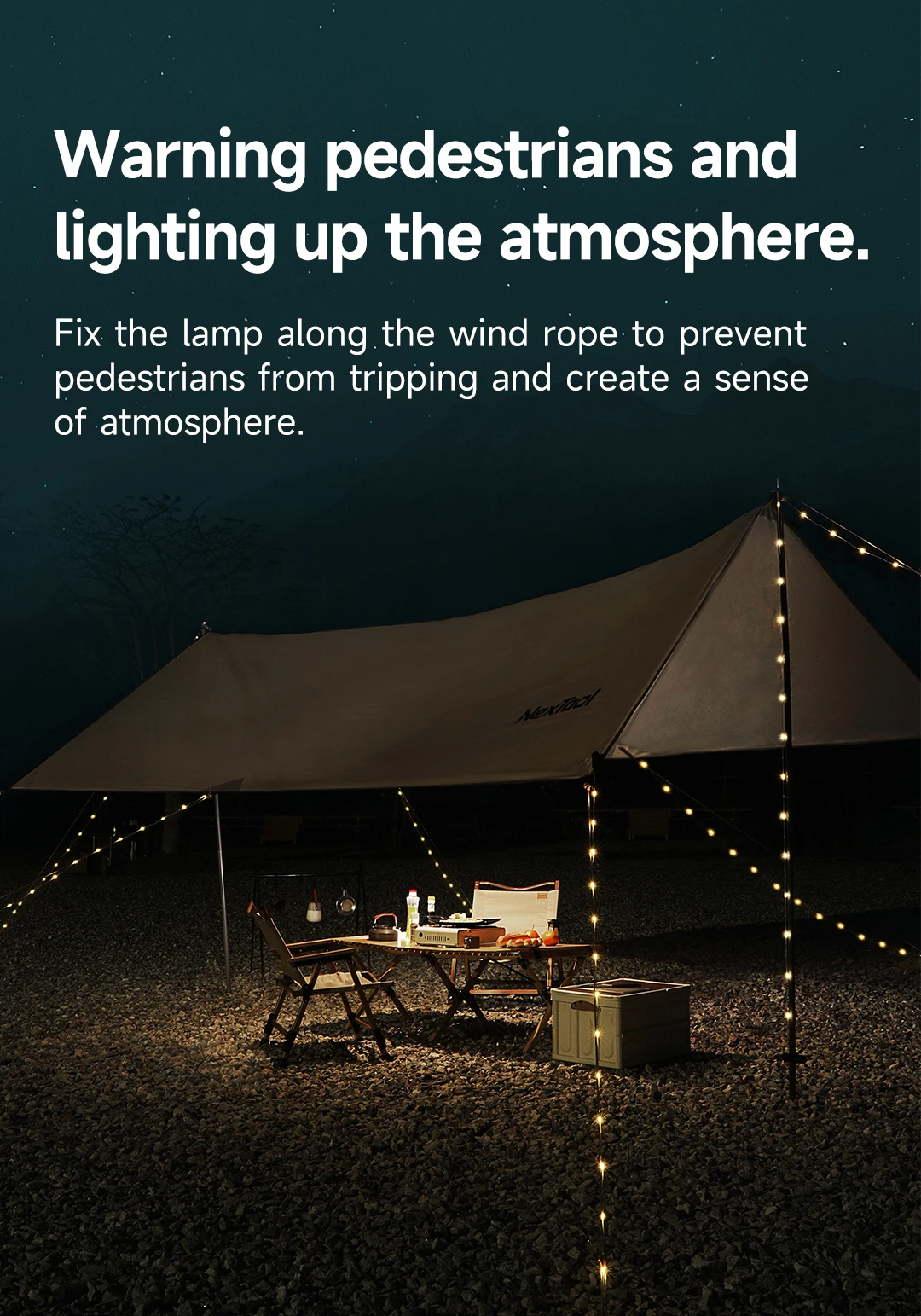 NexToolMulti-FunctionalTwinkleAmbientLightwith2MStripWaterproofOutdoorCampingAtmosphereRGBLampCyclin-2012344-5