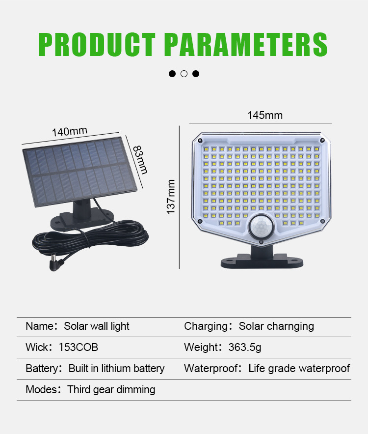 OutdoorSolarEnergy153LEDHumanBodySensingWallLightCourtyardHouseholdLightingSplitBodyWallLamp-2007797-9