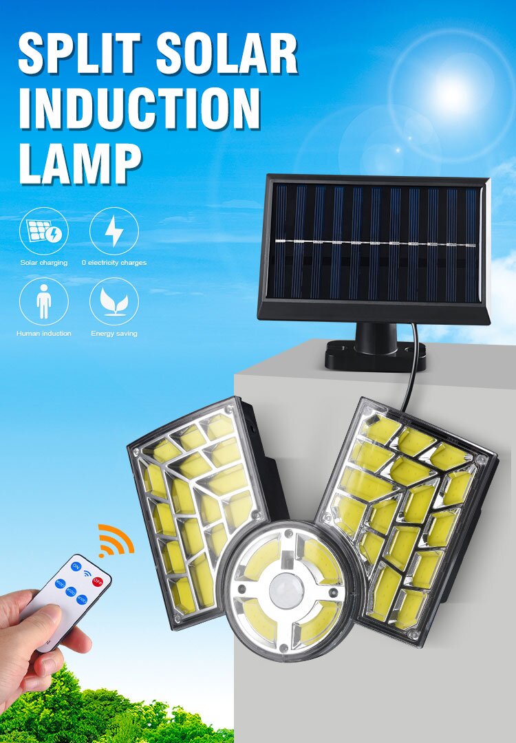 OutdoorSolarWaterproofRemoteControlSplitWallLightHumanSensorStreetLightHouseholdGardenLight-1992742-1