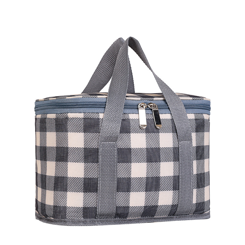 PicnicBasketsHandheldInsulationBagWithColoredPlaidWaterproofRattanOutdoorPortablePicnicBasketLargePi-1992048-1