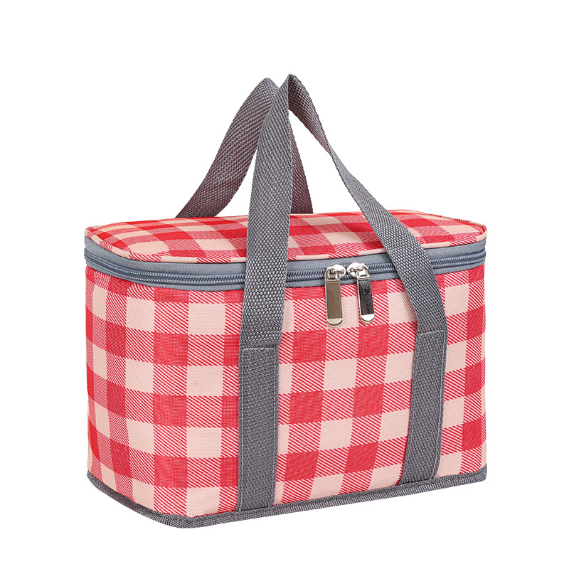 PicnicBasketsHandheldInsulationBagWithColoredPlaidWaterproofRattanOutdoorPortablePicnicBasketLargePi-1992048-2