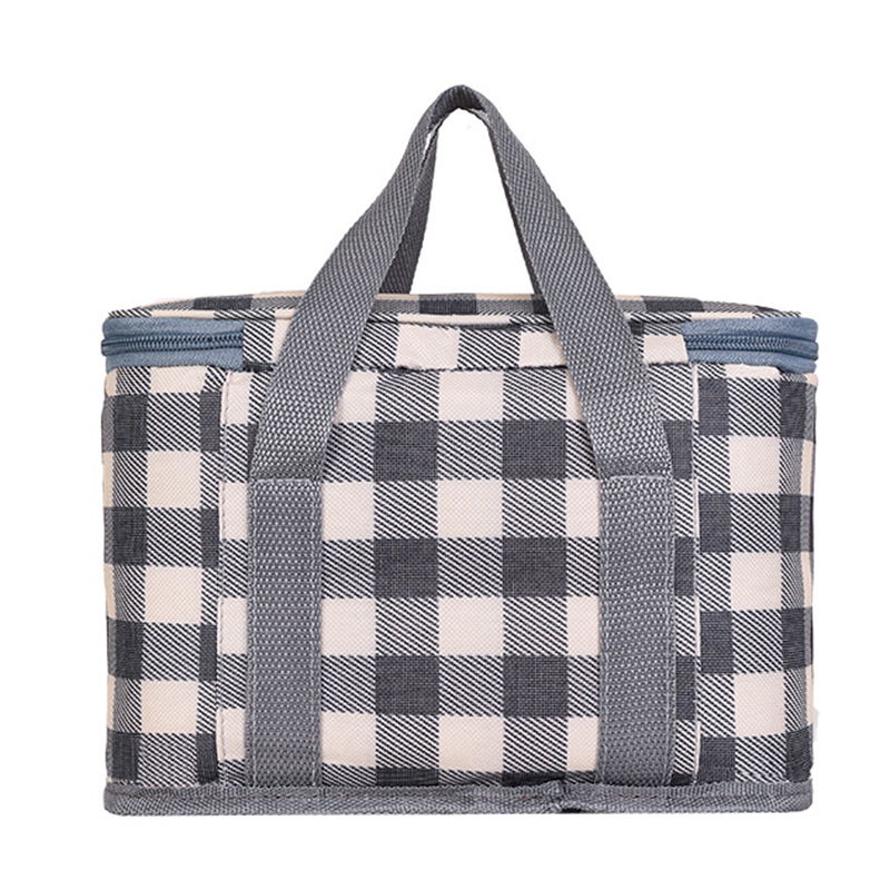 PicnicBasketsHandheldInsulationBagWithColoredPlaidWaterproofRattanOutdoorPortablePicnicBasketLargePi-1992048-4