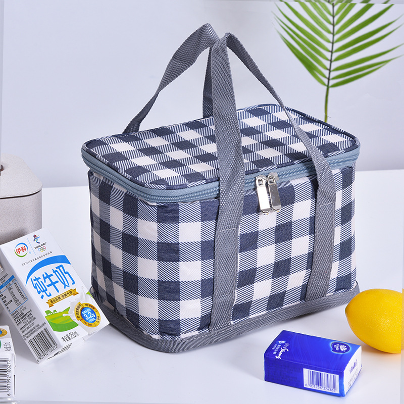 PicnicBasketsHandheldInsulationBagWithColoredPlaidWaterproofRattanOutdoorPortablePicnicBasketLargePi-1992048-5