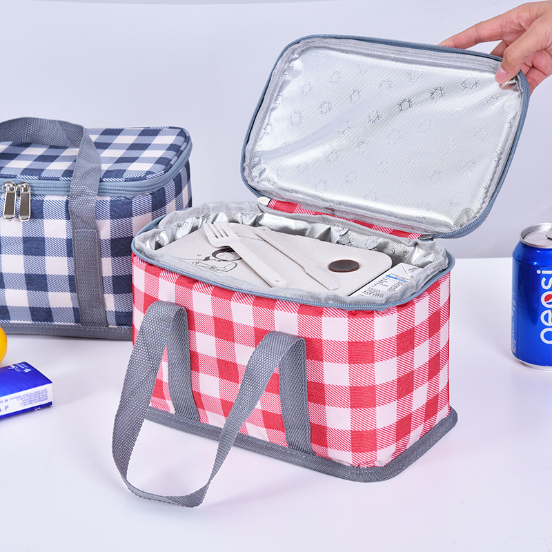 PicnicBasketsHandheldInsulationBagWithColoredPlaidWaterproofRattanOutdoorPortablePicnicBasketLargePi-1992048-7