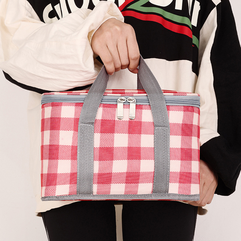 PicnicBasketsHandheldInsulationBagWithColoredPlaidWaterproofRattanOutdoorPortablePicnicBasketLargePi-1992048-9