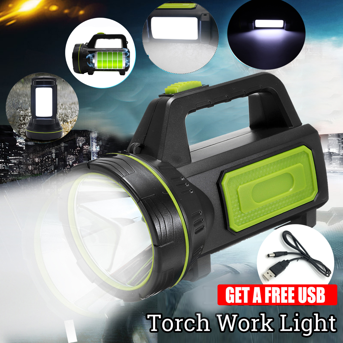 PortableLEDWorkLight10WLEDCampingLightWaterproofUSBRechargeableSpotlight-1613011-1