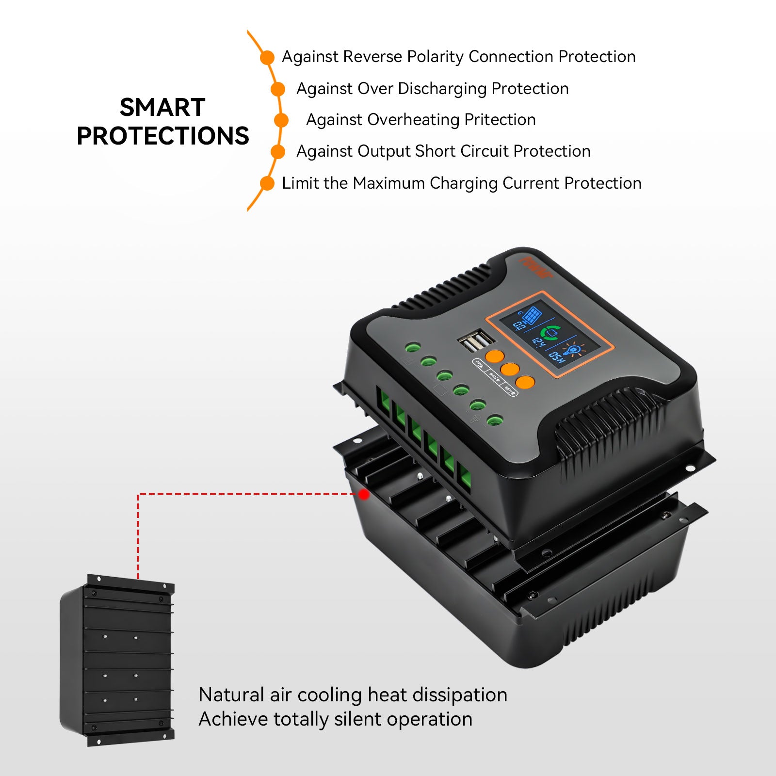PowMr12V24V36V48VAutoPWM80A60A30ASolarChargeControllerLead-AcidLithiumBatteryChargerMaxPV100VDualCon-2008921-3