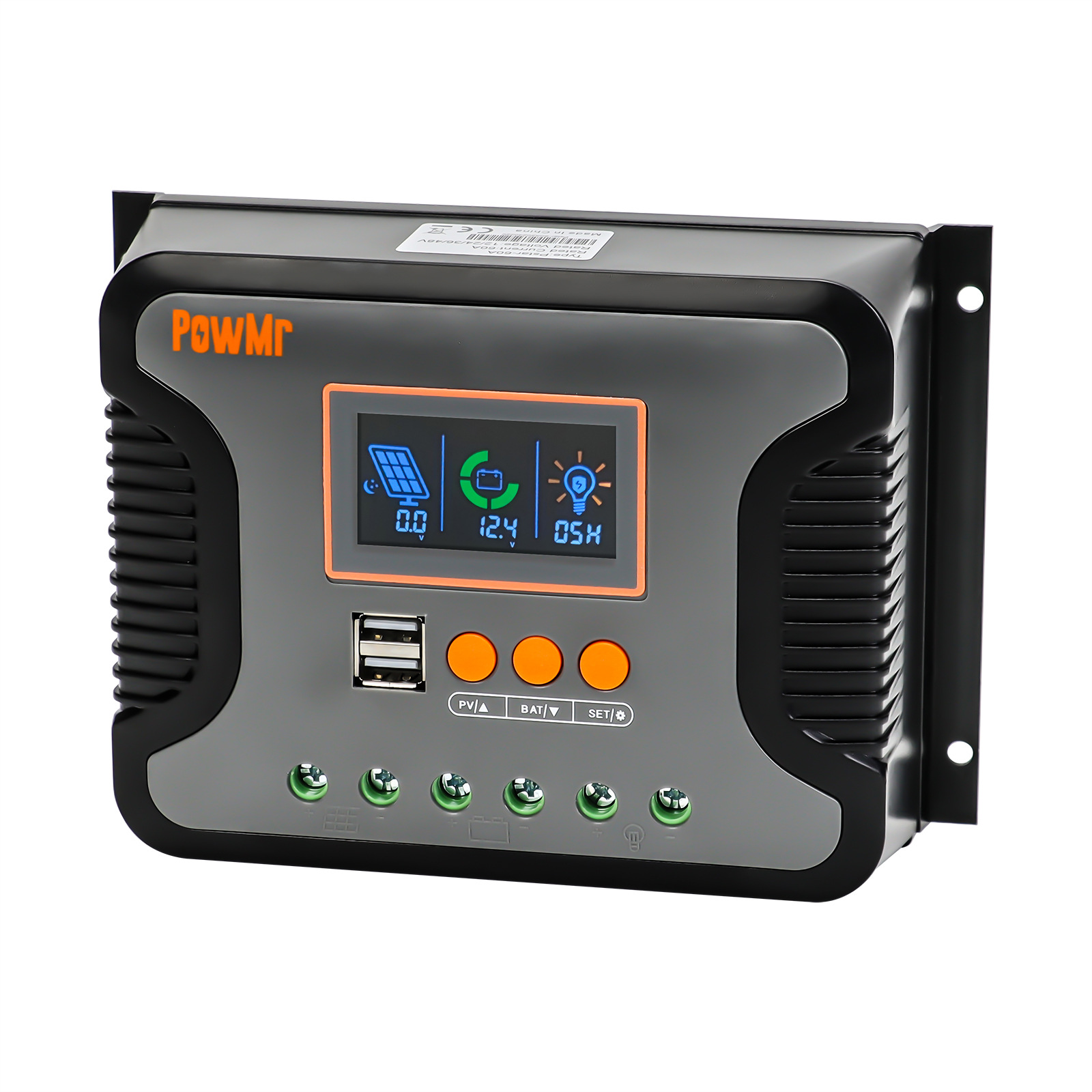 PowMr12V24V36V48VAutoPWM80A60A30ASolarChargeControllerLead-AcidLithiumBatteryChargerMaxPV100VDualCon-2008921-7