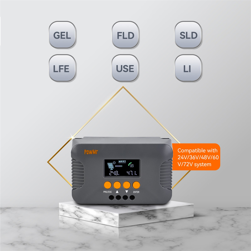 PowMrMPPT10ASolarChargeController24V36V48V60V72VSolarPanelRegulatorSolarChargerforLead-acidLiFePO4Ba-2008922-2