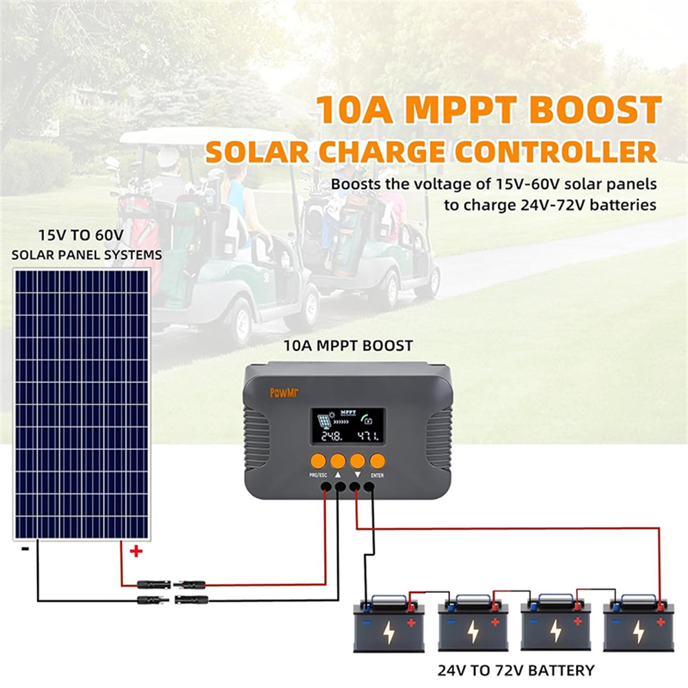 PowMrMPPT10ASolarChargeController24V36V48V60V72VSolarPanelRegulatorSolarChargerforLead-acidLiFePO4Ba-2008922-7