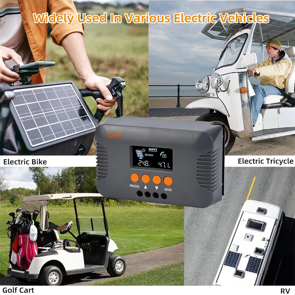 PowMrMPPT10ASolarChargeController24V36V48V60V72VSolarPanelRegulatorSolarChargerforLead-acidLiFePO4Ba-2008922-9