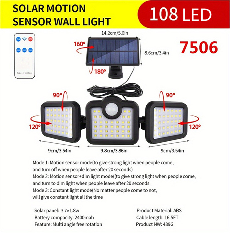 SolarLightsOutdoorMotionSensorFloodLightsWithRemote3LightModeLedSolarSecurityWallLights-2000728-13