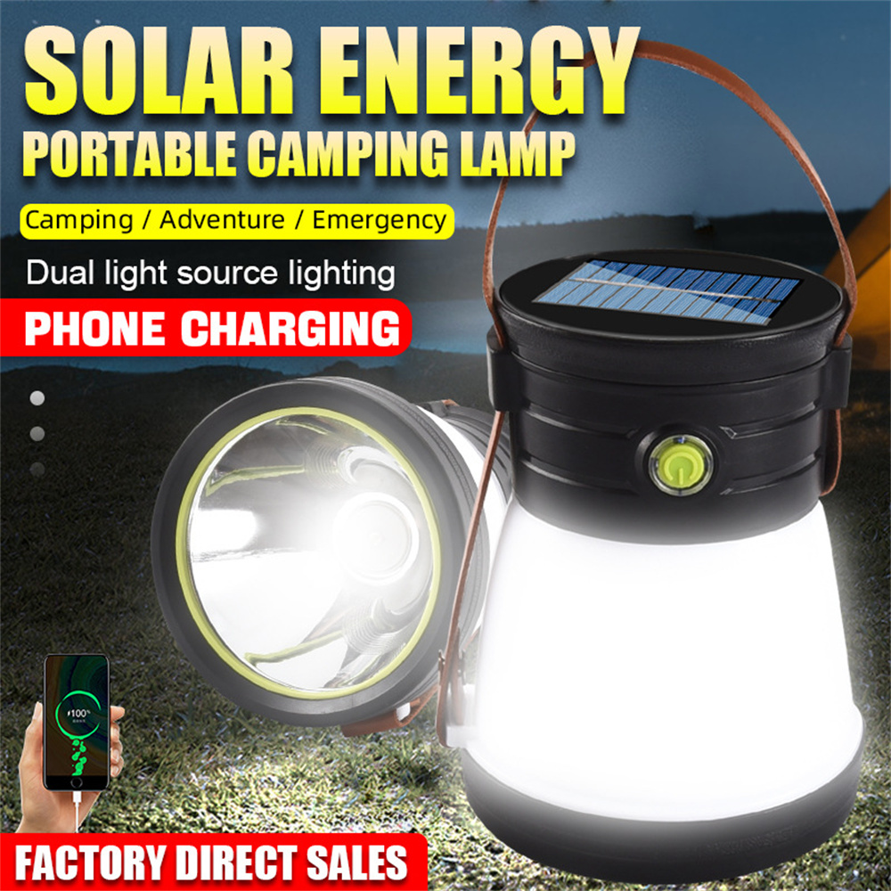 SolarOutdoorCampingLampMultifunctionalPortableTentLight4ModesUSBRechargeableCampingEmergencyLight-2007792-1