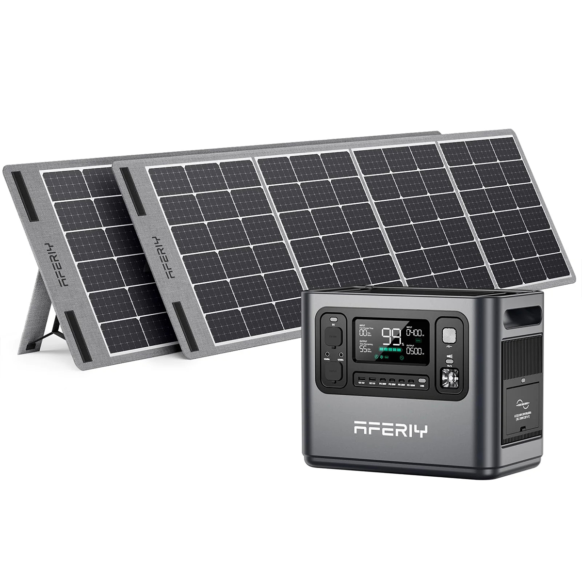 UKDirectAferiyP1101200W1248WhPortablePowerStationLiFePO42S200200WSolarPanelUPSPureSineWaveCampingRVH-2001324-15