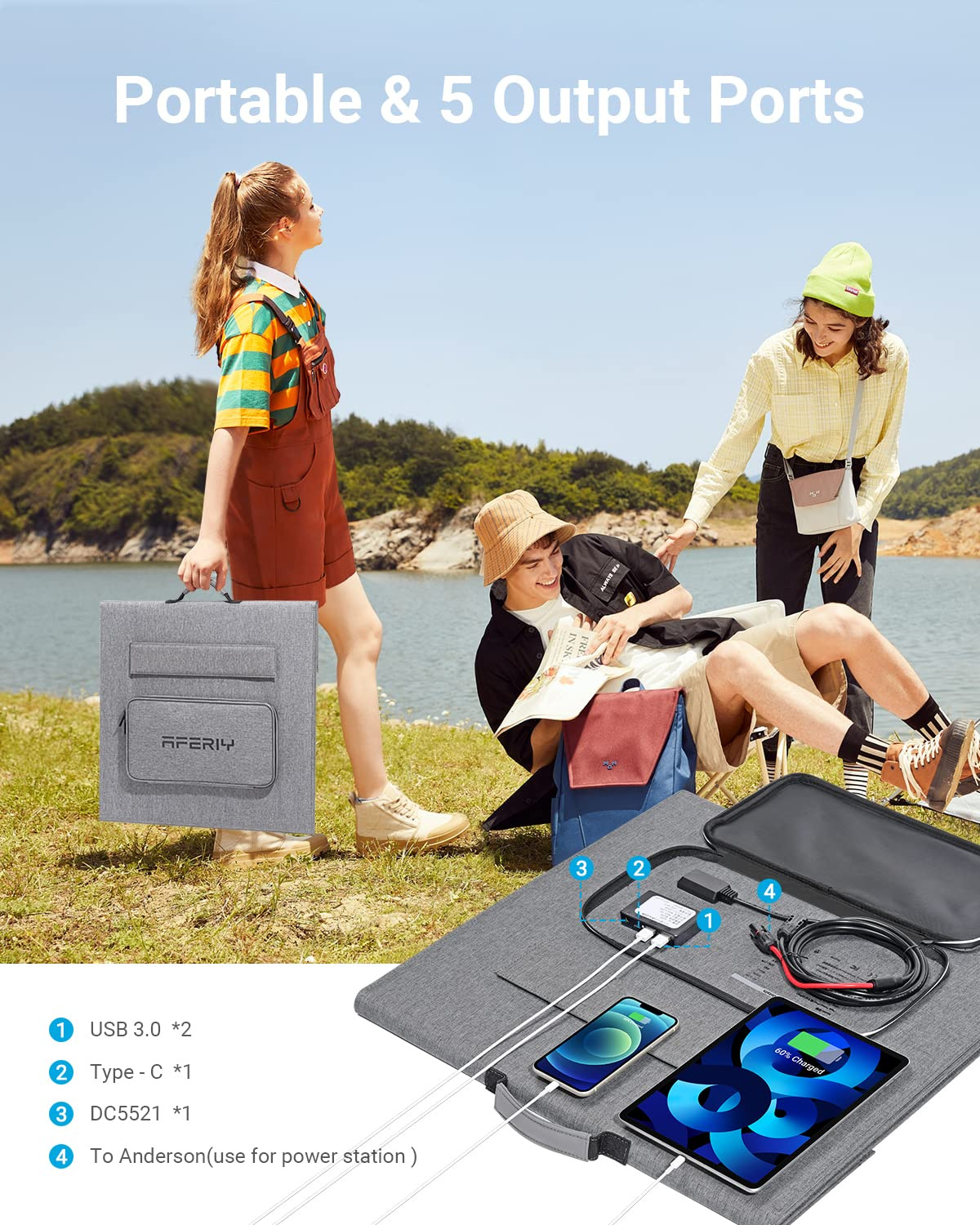 UKDirectAferiyP2102400W2048WhPortablePowerStation1S200200WSolarPanelLiFePO4BatteryDeepCyclesUPSPureS-2002672-12