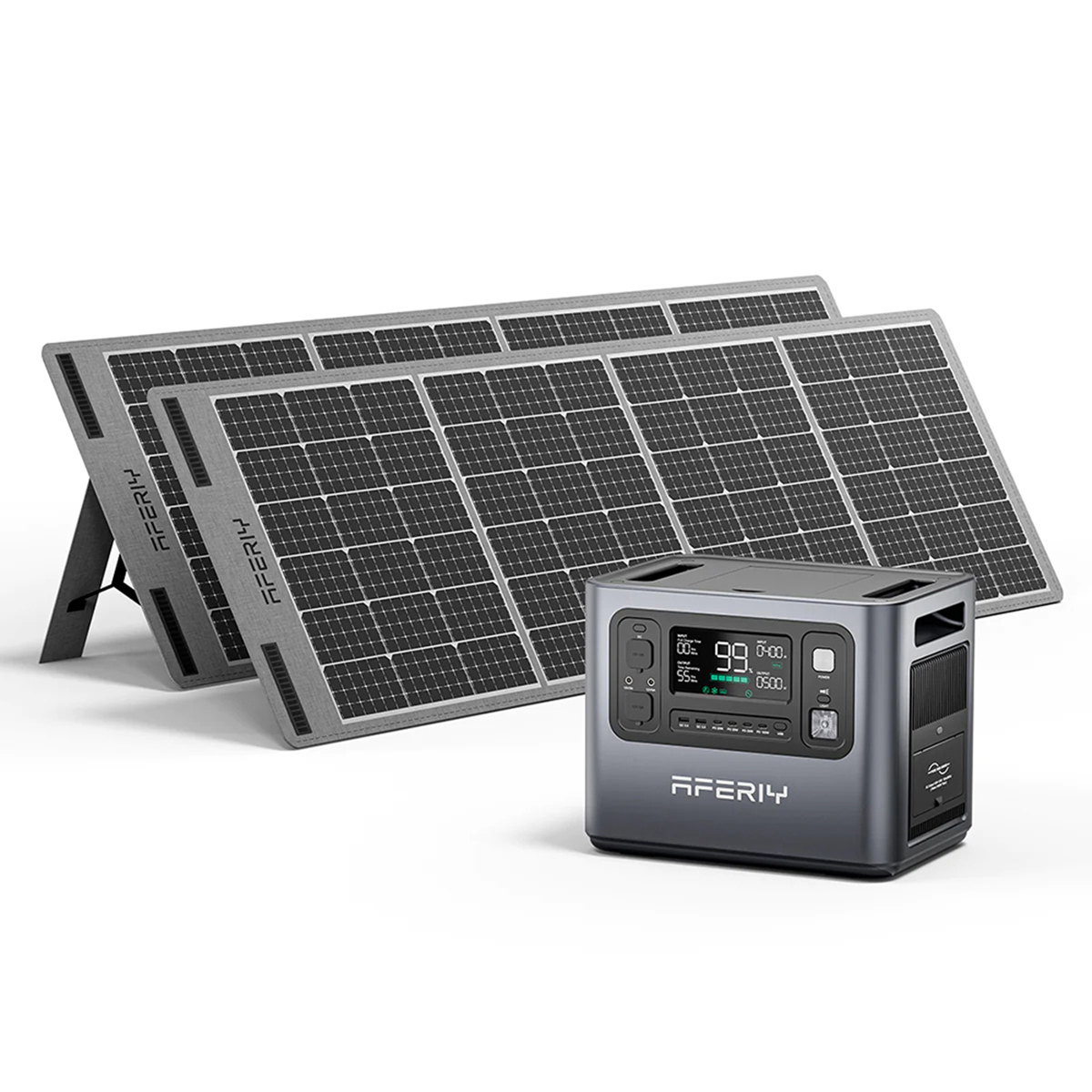 UKDirectAferiyP2102400W2048WhPortablePowerStationLiFePO4SolarGenerator2S200200WSolarPanelUPSPureSine-2002558-16