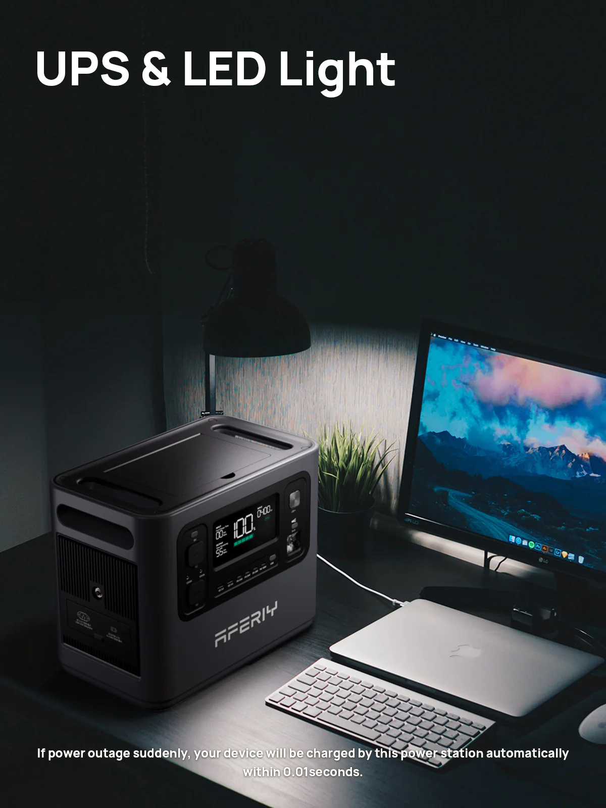 UKDirectAferiyP2102400W2048WhPortablePowerStationLiFePO4SolarGenerator2S200200WSolarPanelUPSPureSine-2002558-6