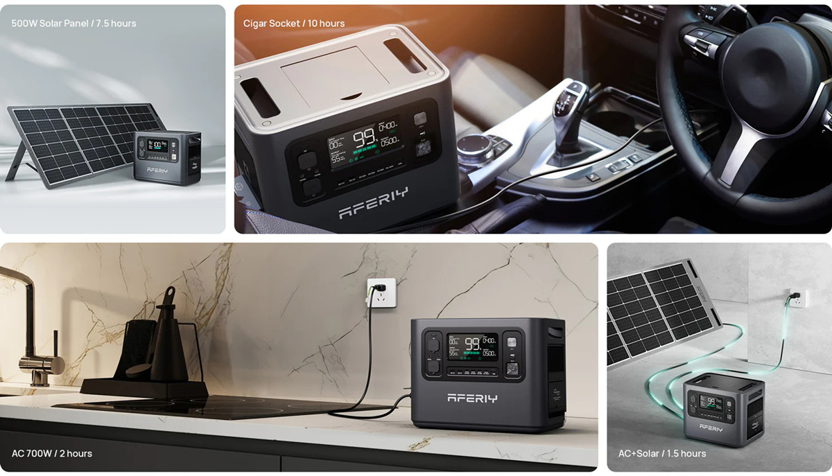 UKDirectAferiyP2102400W2048WhPortablePowerStationLiFePO4SolarGenerator2S200200WSolarPanelUPSPureSine-2002558-8