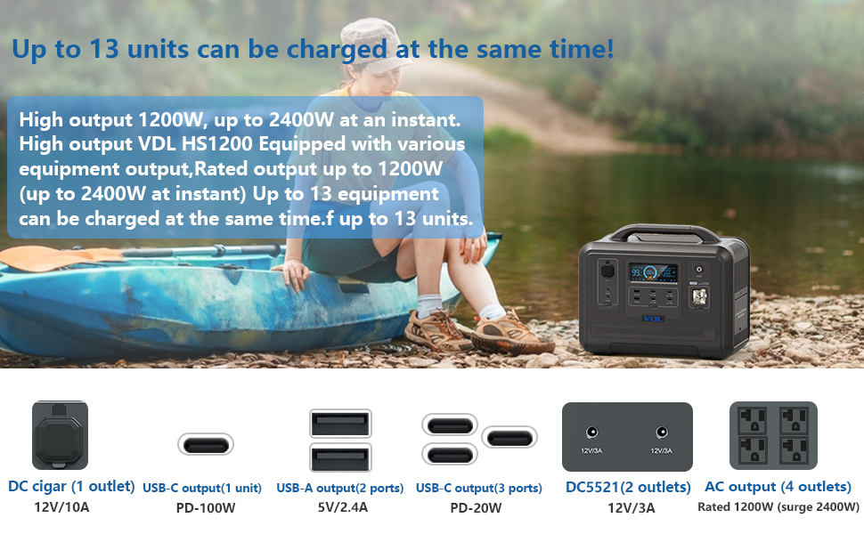 UKDirectVDLHS12001200W960WhPortablePowerStationSolarGeneratorLiFePO4BatteryGeneratorFullyCharged15Ho-2003449-10