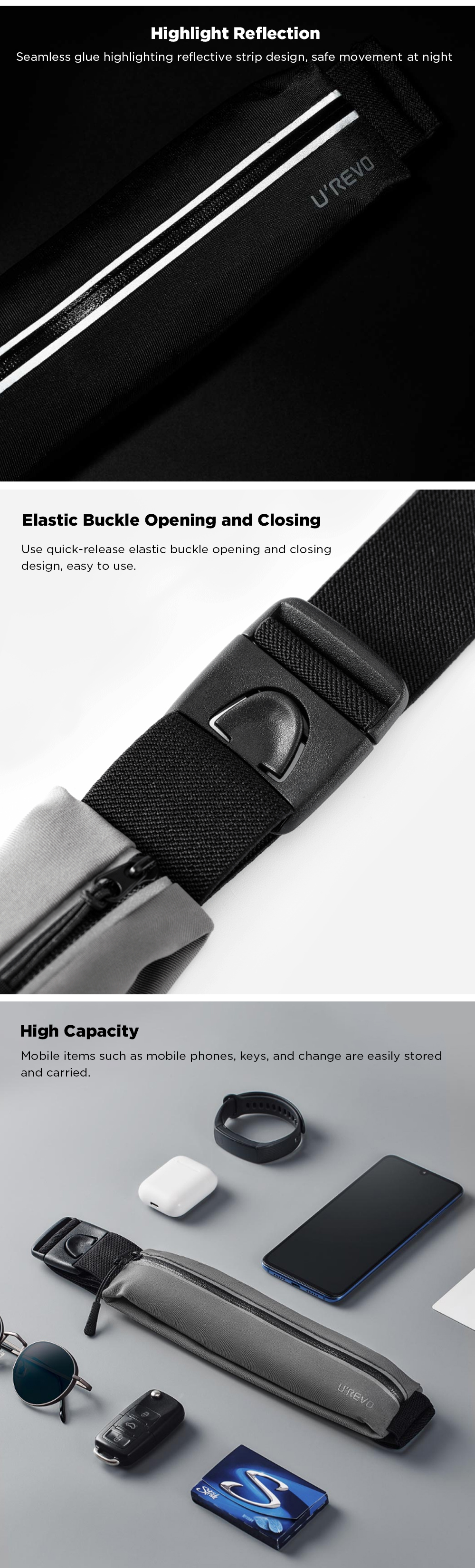 UREVORunningSportWaistBag75-128cmAdjustableReflectiveWaterproofPhoneHolderBagWalletFrom-1687227-2