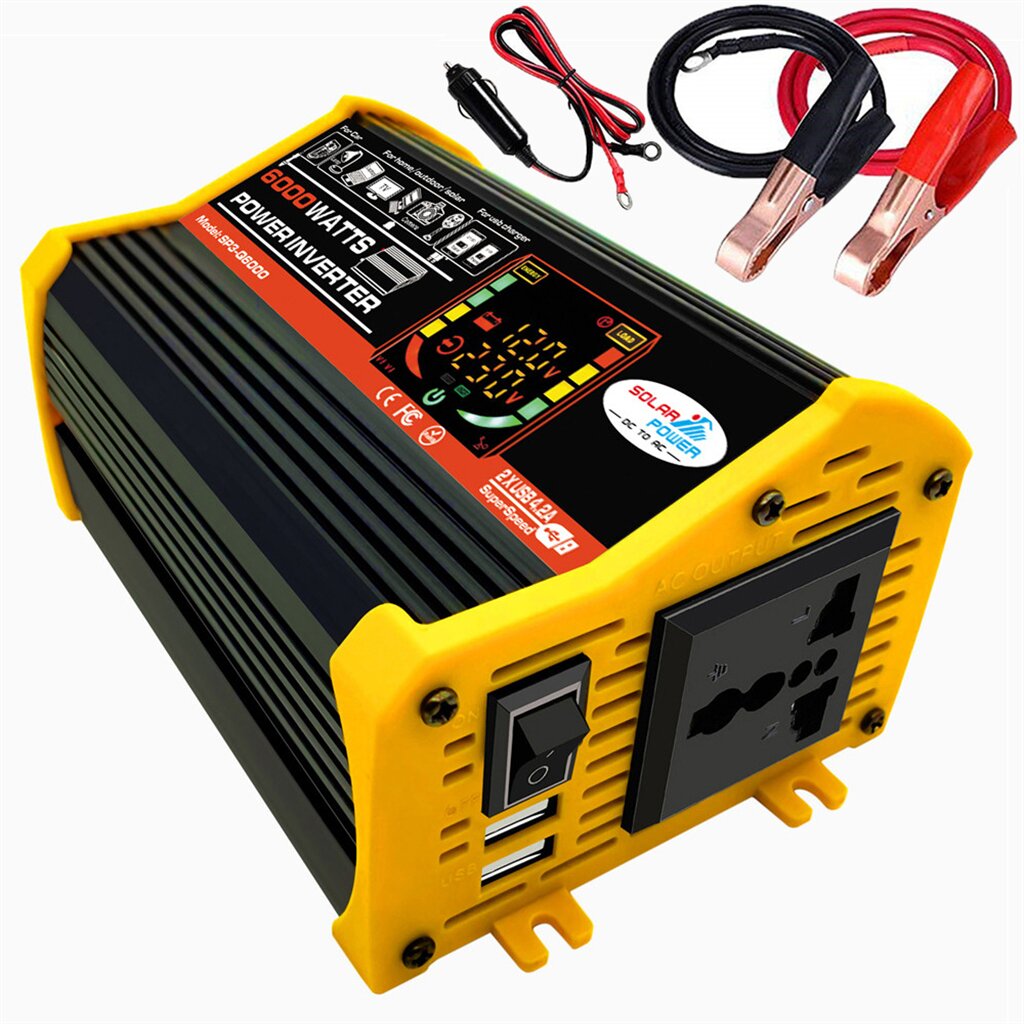 V3018W12Vto110V220VSolarPanelSolarPowerSystemPortable4000WPowerInverterWith2USBPorts30ASolarChargeCo-1988044-4