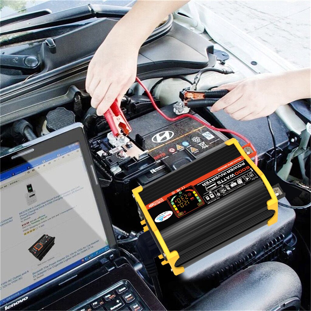 V3018W12Vto110V220VSolarPanelSolarPowerSystemPortable4000WPowerInverterWith2USBPorts30ASolarChargeCo-1988044-6